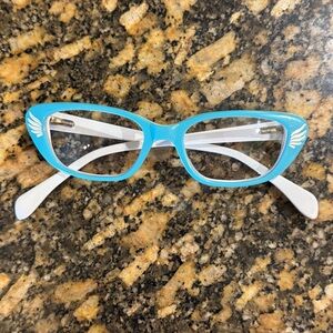 Zenni Kids Blue and White Oval Frames Glasses